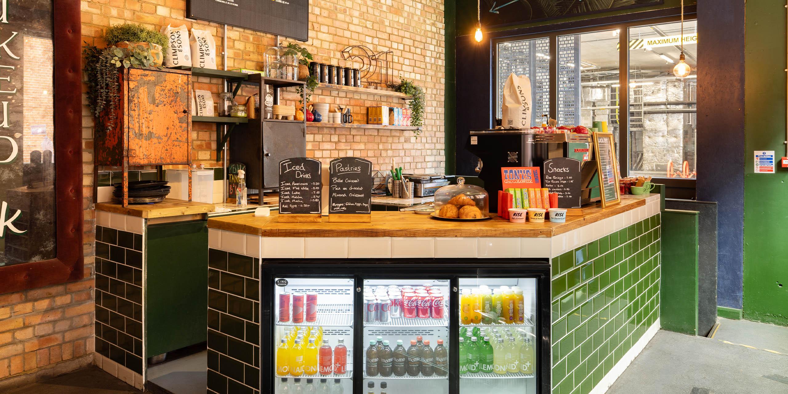 The café counter at 21Soho