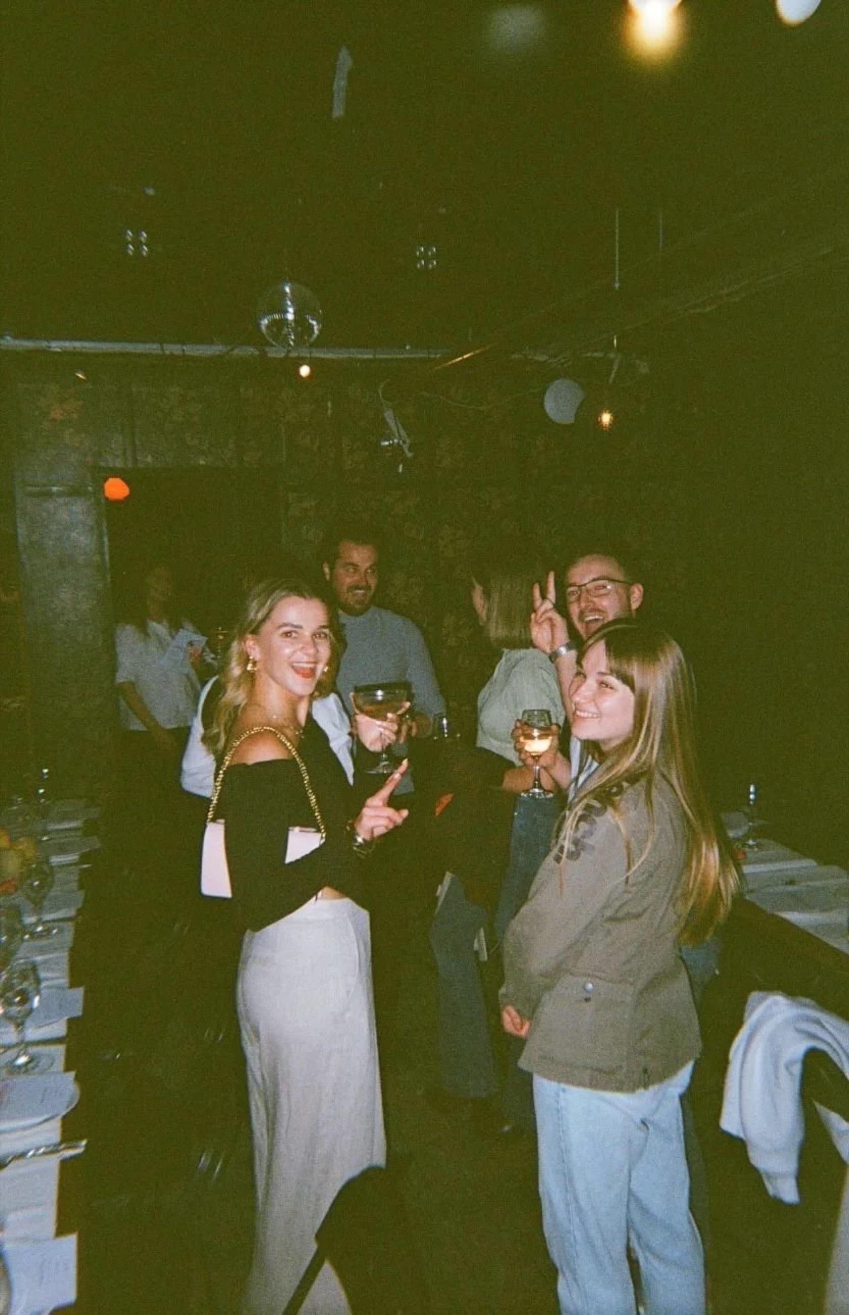 The bar at 21Soho in the evening