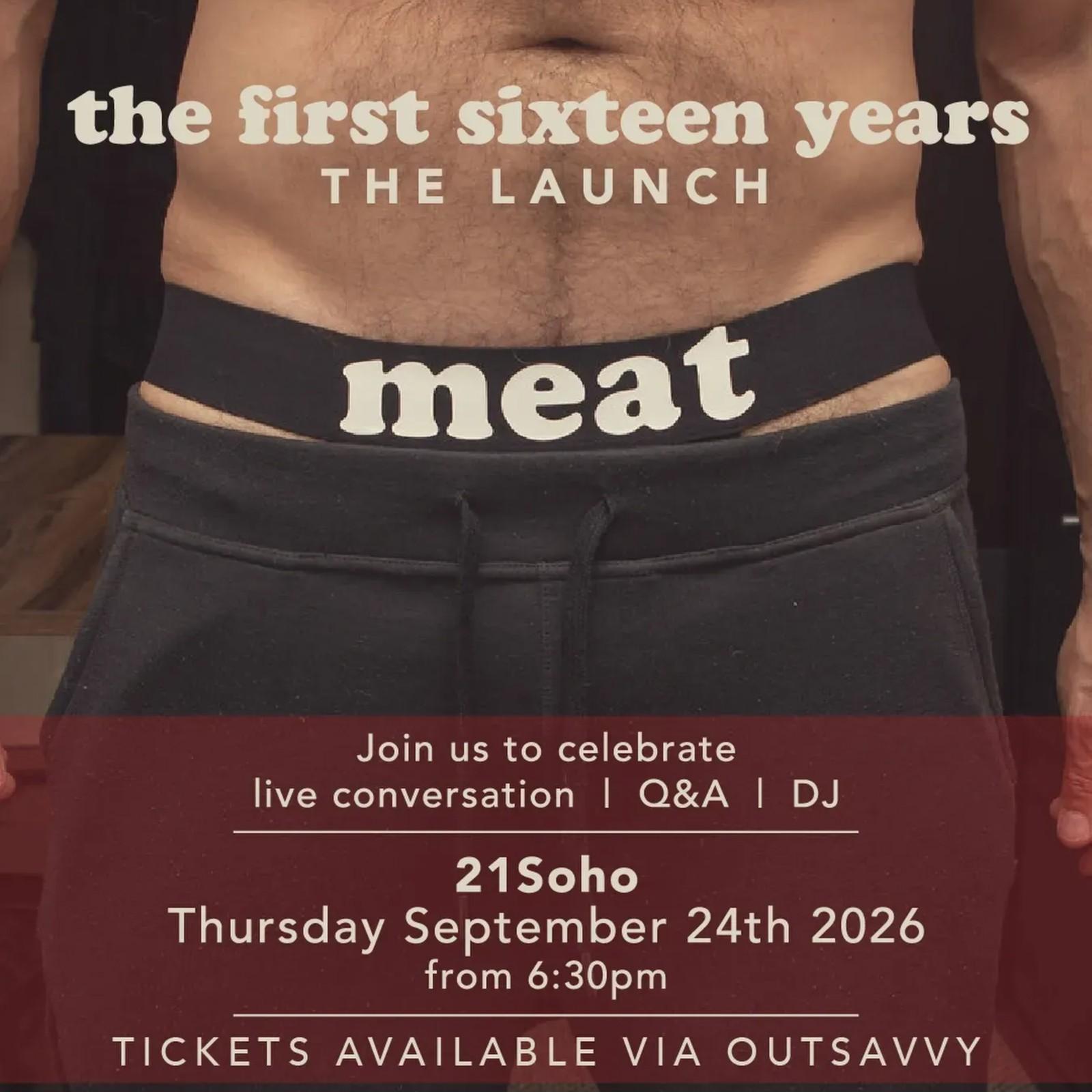 Meat: The First Sixteen Years Launch — event artwork