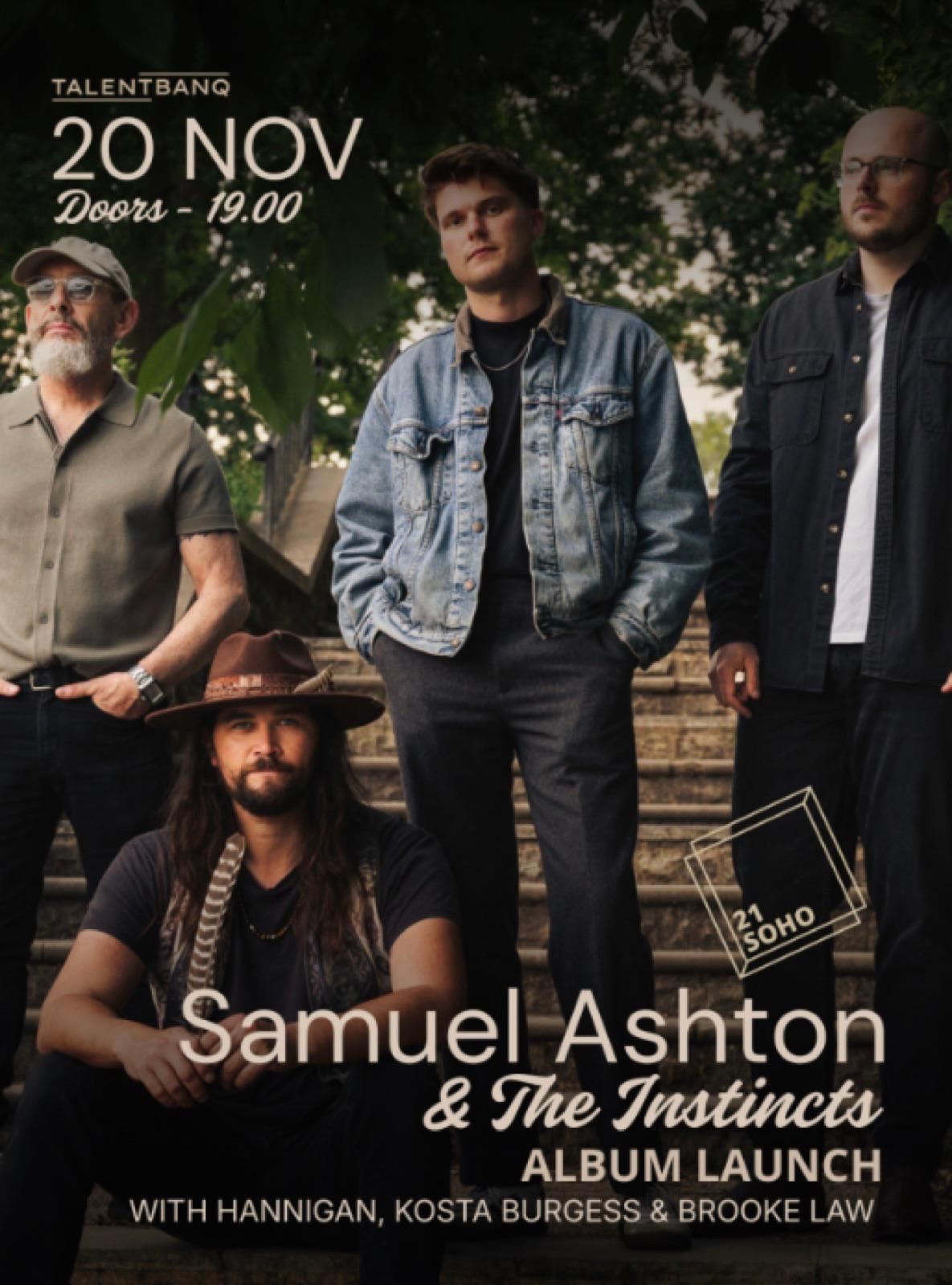 Samuel Ashton & The Instincts Album Launch Show LIVE at 21Soho — event artwork