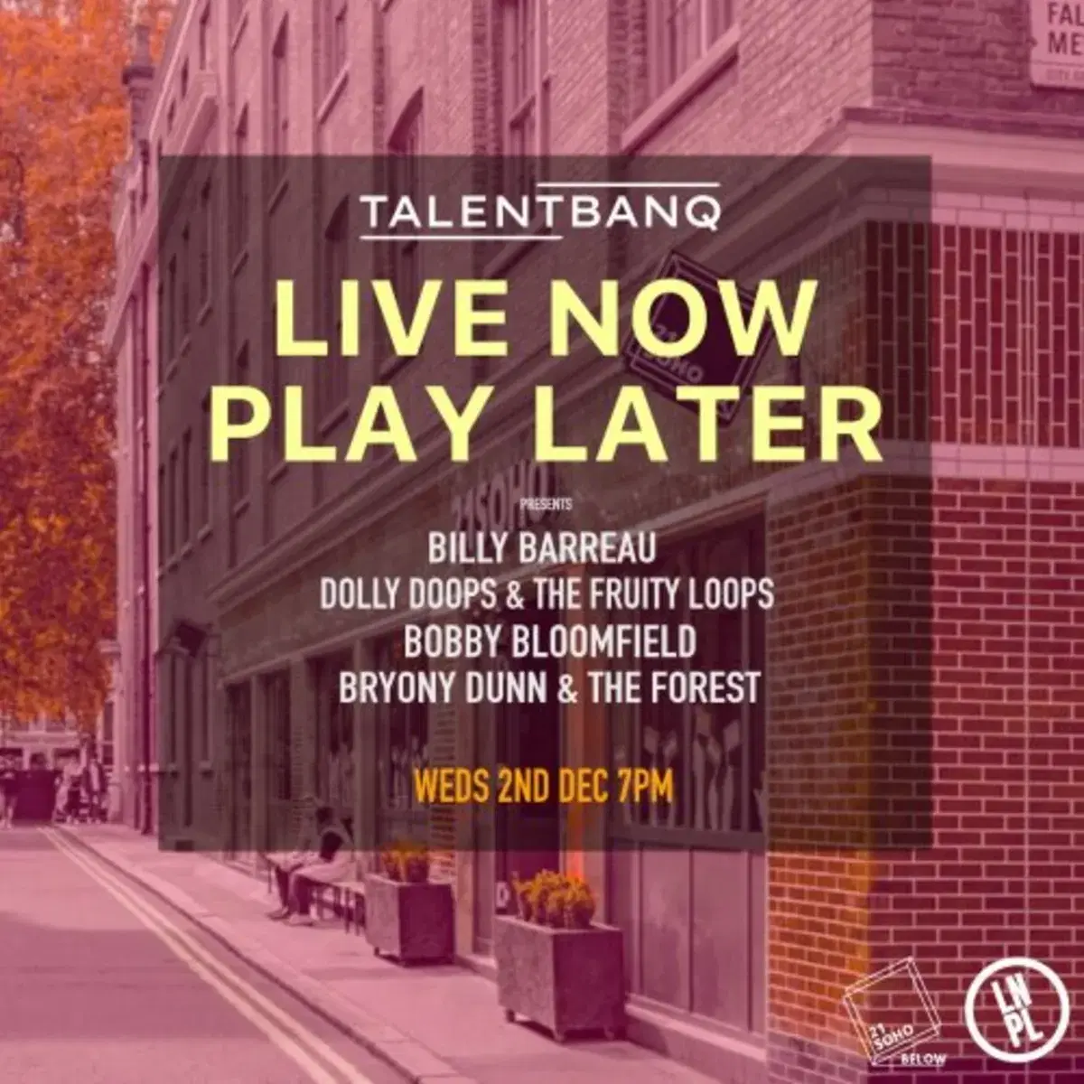 Live Now Play Later — event artwork
