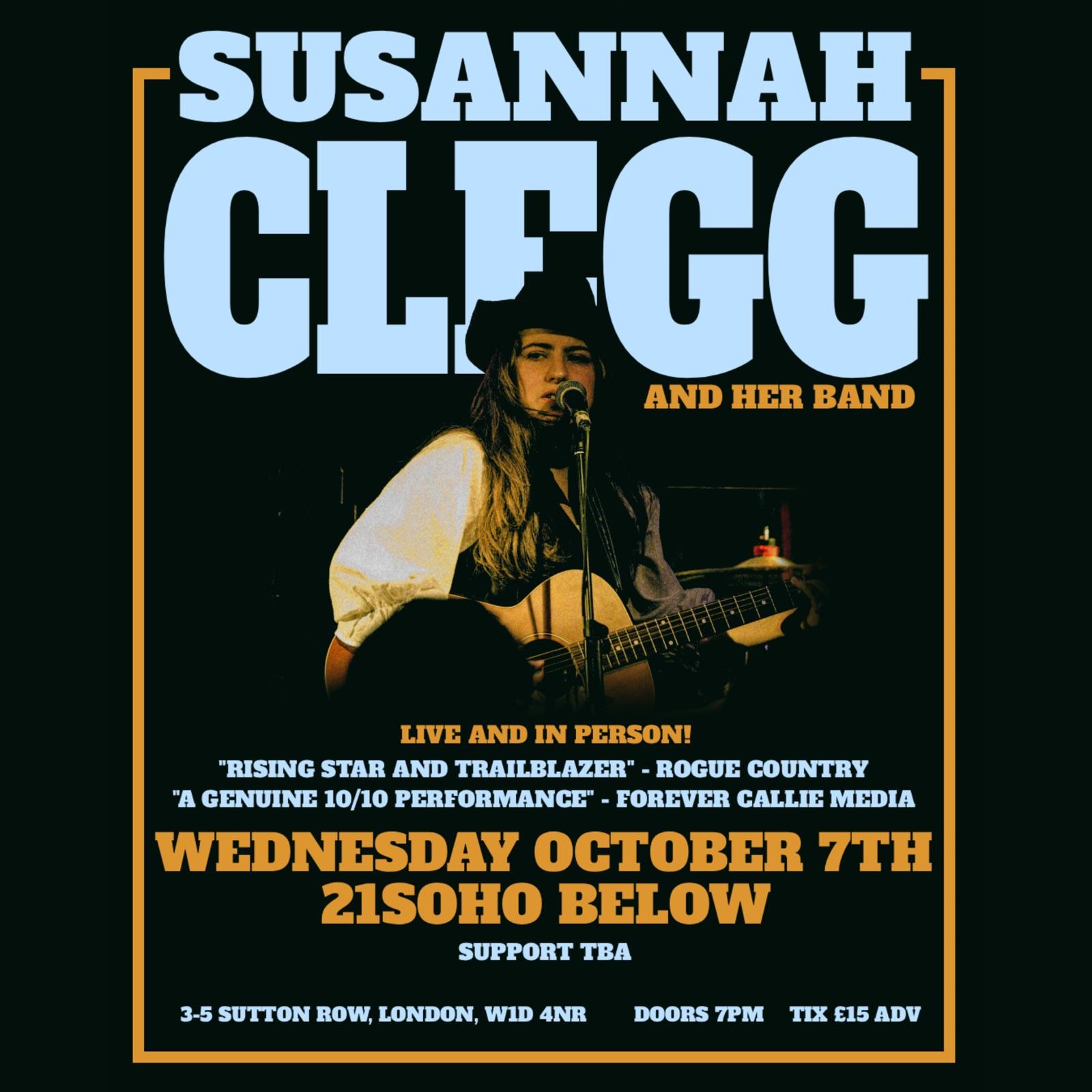 Susannah Clegg LIVE at 21Soho Below — event artwork