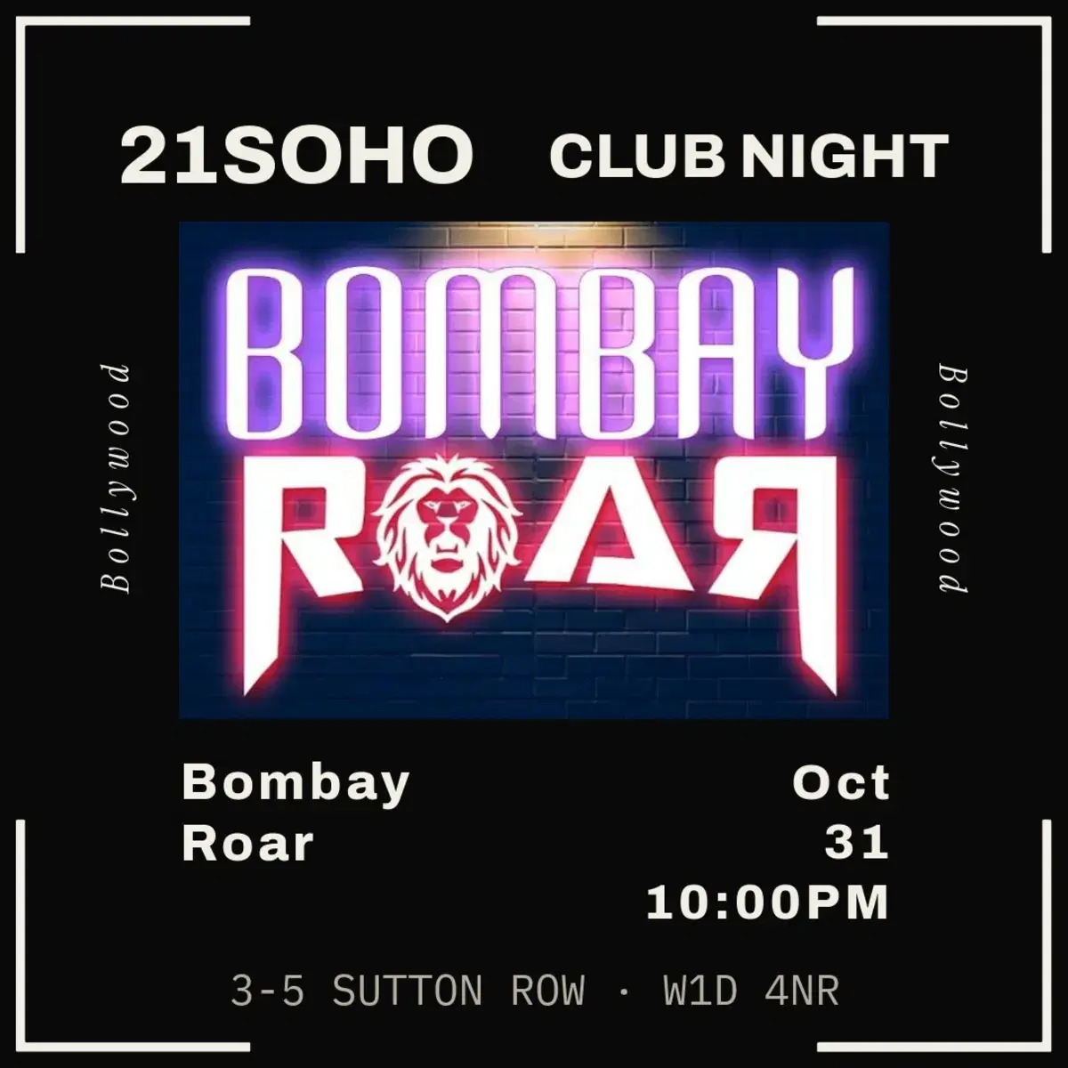 BOMBAY ROAR: HALLOWEEN AFTER DARK — event artwork