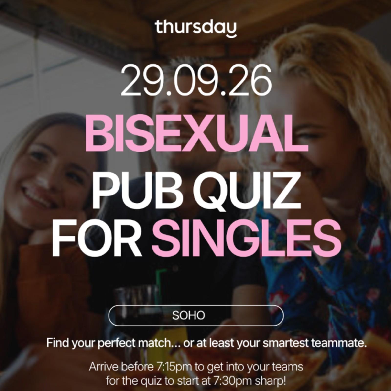 Bisexual Singles Pub Quiz | Soho — event artwork