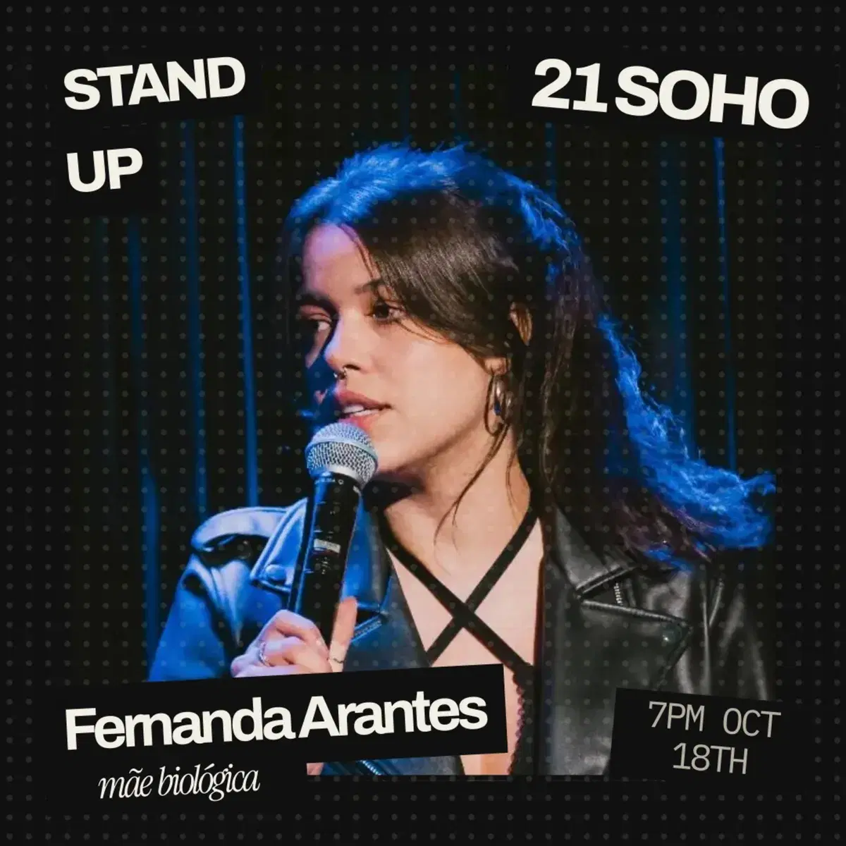 Fernanda Arantes stand up comedy — event artwork