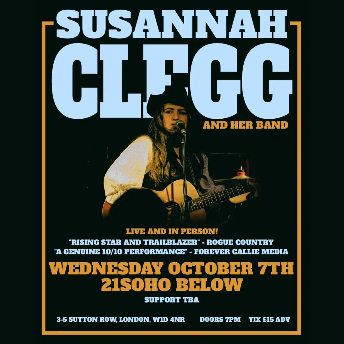 Susannah Clegg LIVE at 21Soho Below — event artwork