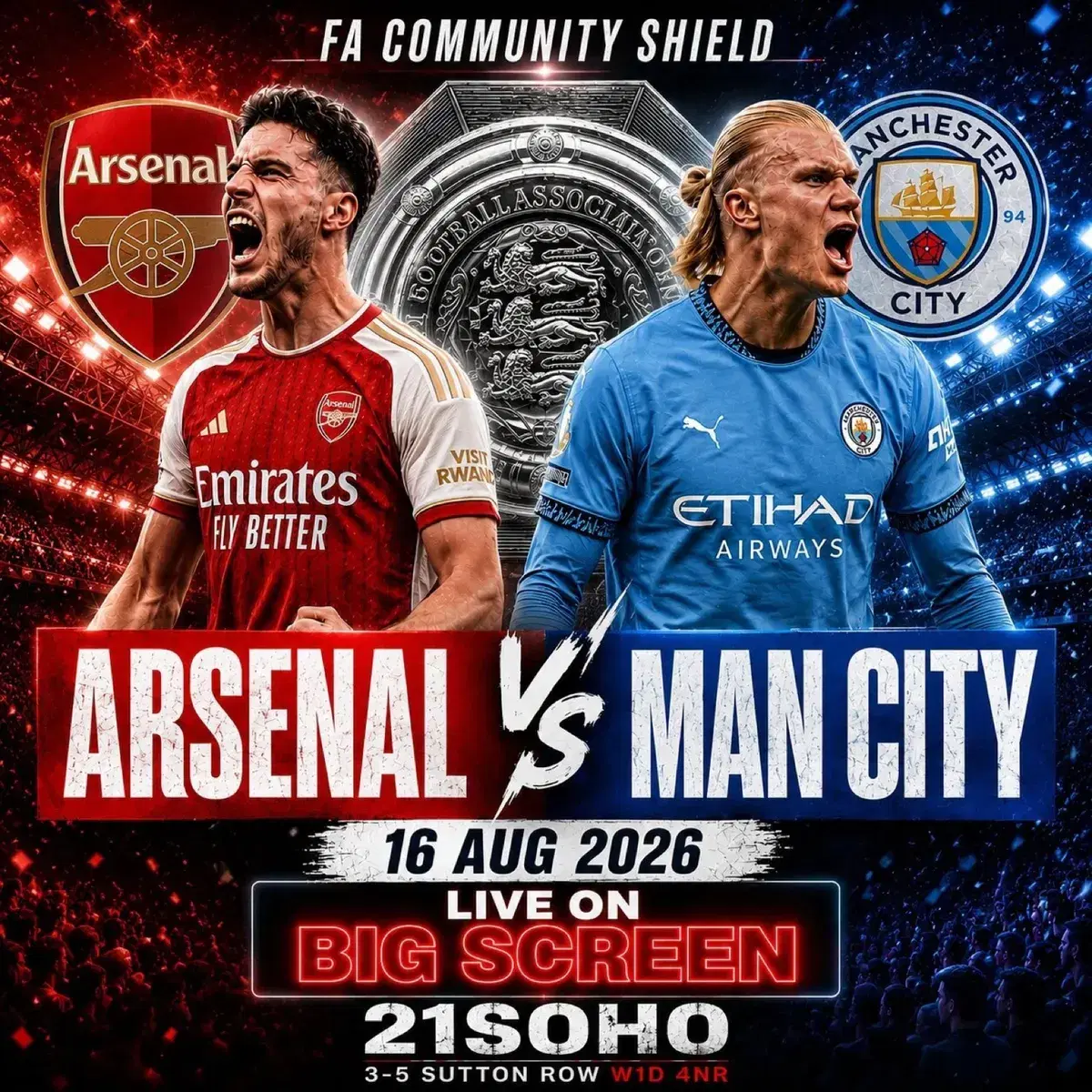 Arsenal vs Man City - FA Community Shield Live! — event artwork