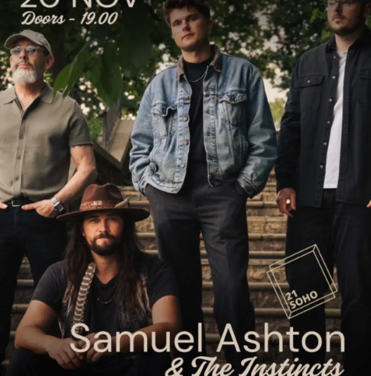 Samuel Ashton & The Instincts Album Launch Show LIVE at 21Soho — event artwork
